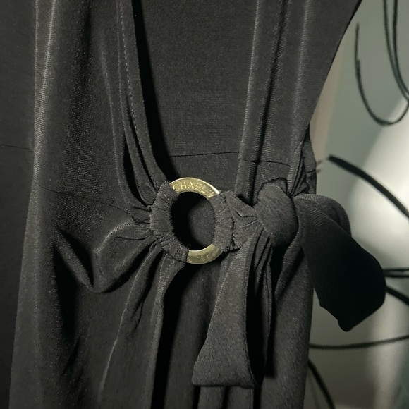 Michael Kors NWT Black Dress Faux Wrap with Gold Detail On Hip, Size XS - Picture 2 of 5